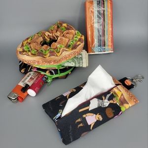 Bob Burgers 🍔 Tissue Holder Keychain + 2 Secret Pouch Stash Scrunchies